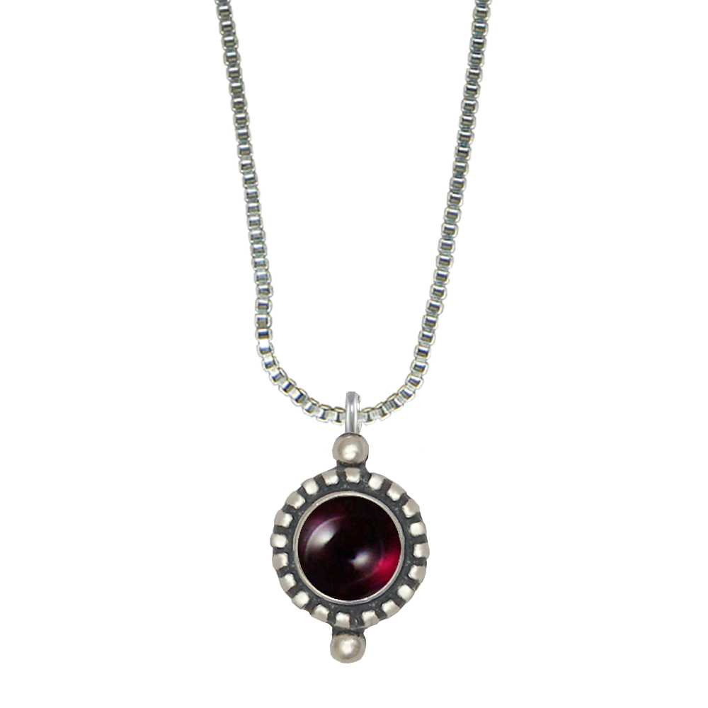 Sterling Silver Little Garnet Pendant Necklace
